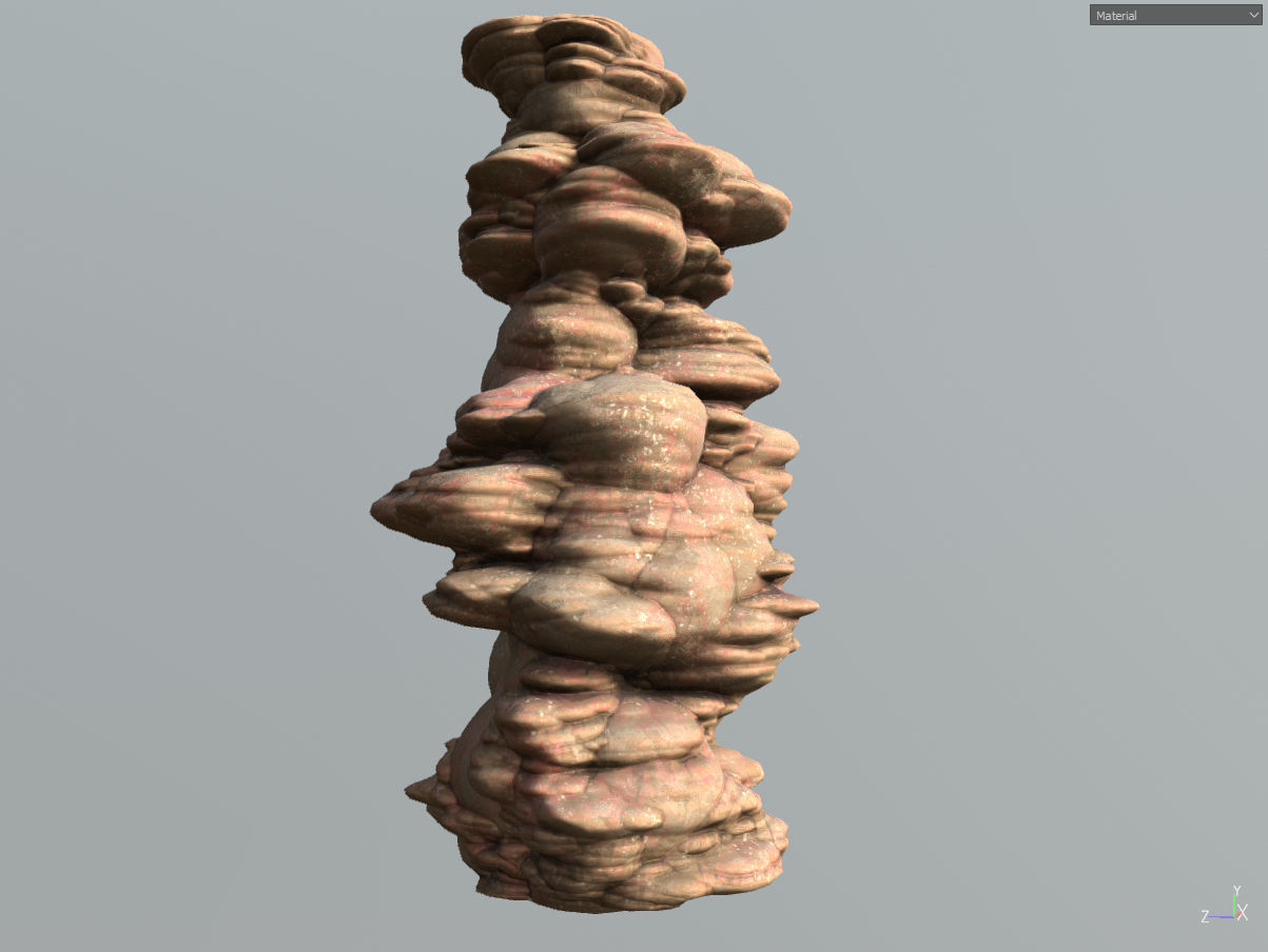 Low poly Scifi Column Sandstone Low-poly 3D model_5