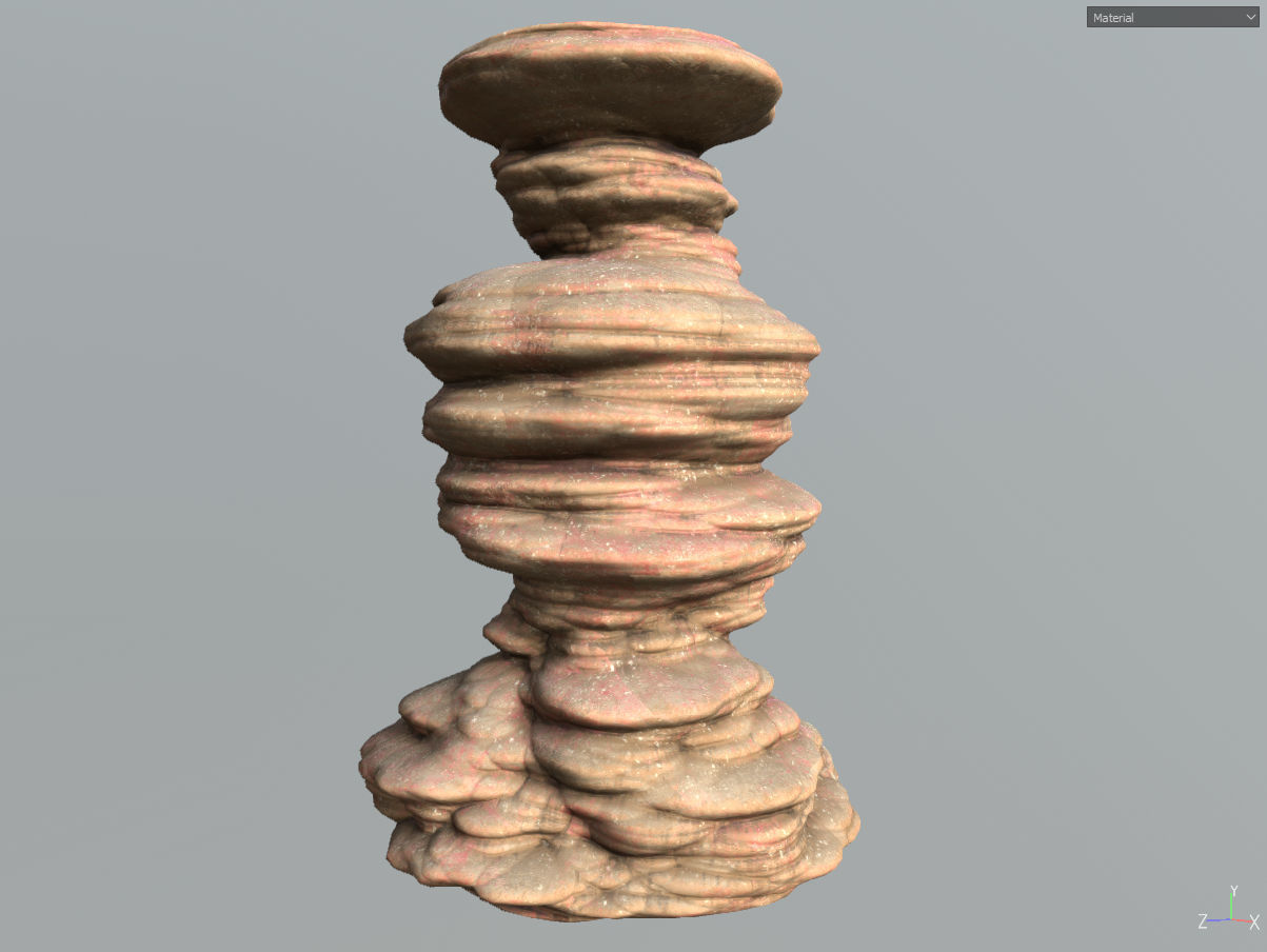 Low poly Scifi Column Sandstone Low-poly 3D model_12