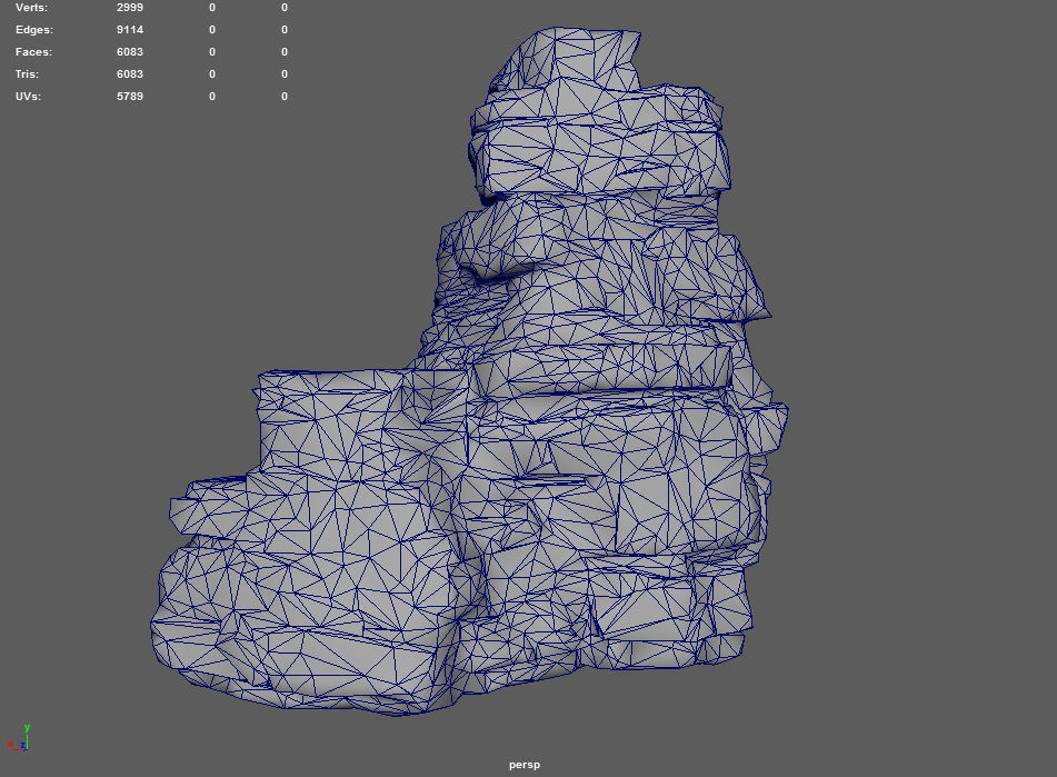 Low poly Mossy Layer Rock A Low-poly 3D model_29