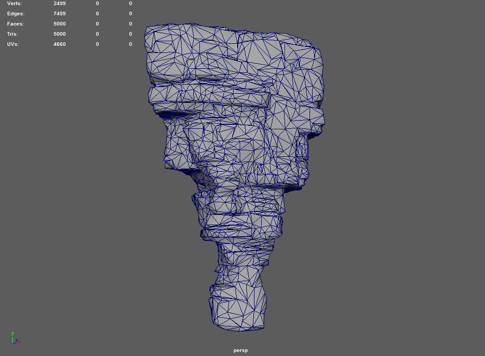 Low poly Mossy Layer Rock A Low-poly 3D model_25
