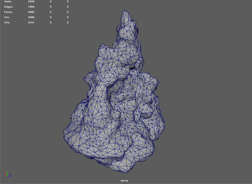 Low poly Mossy Cave Rock Module 191220 Low-poly 3D model_20