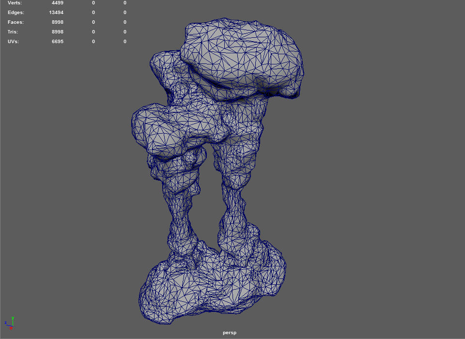 Low poly Mossy Cave Rock Module 191220 Low-poly 3D model_16