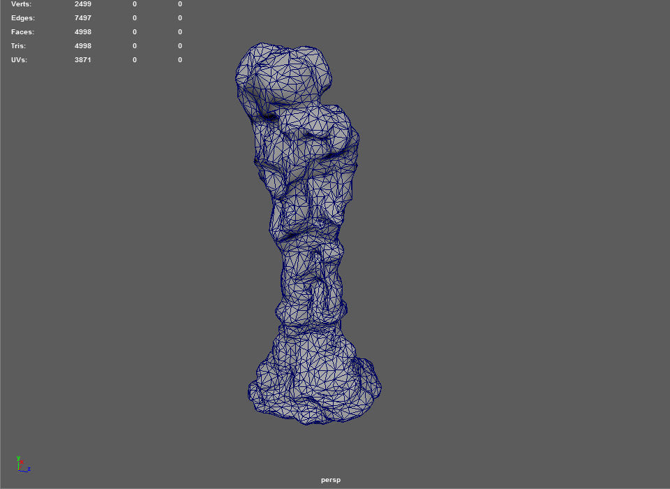Low poly Mossy Cave Rock Module 191220 Low-poly 3D model_32