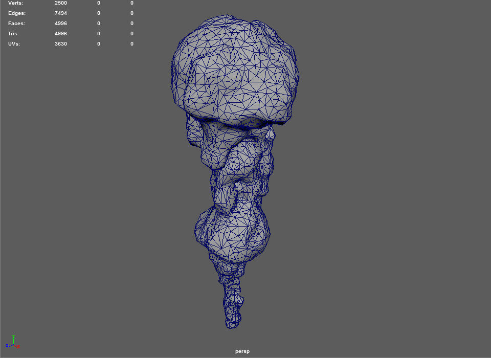 Low poly Mossy Cave Rock Module 191220 Low-poly 3D model_4