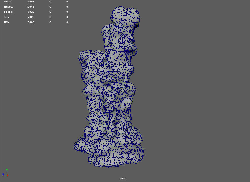 Low poly Mossy Cave Rock Module 191220 Low-poly 3D model_36