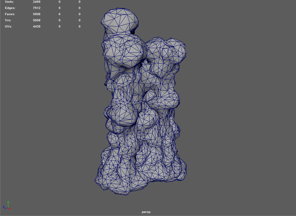 Low poly Mossy Cave Rock Module 191220 Low-poly 3D model_28