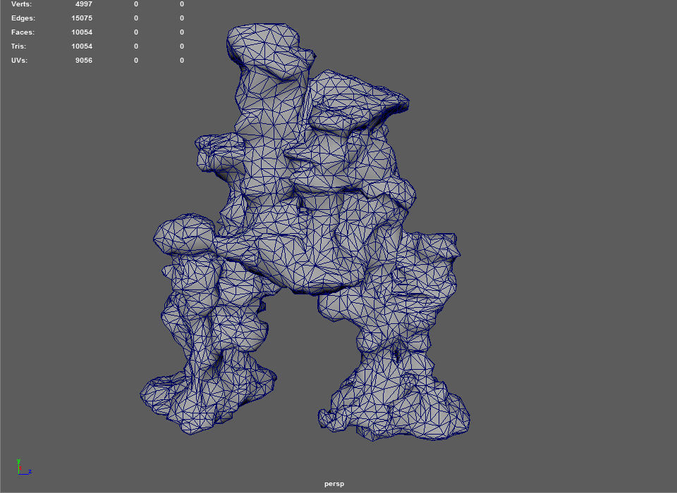 Low poly Mossy Cave Rock Module 191220 Low-poly 3D model_40