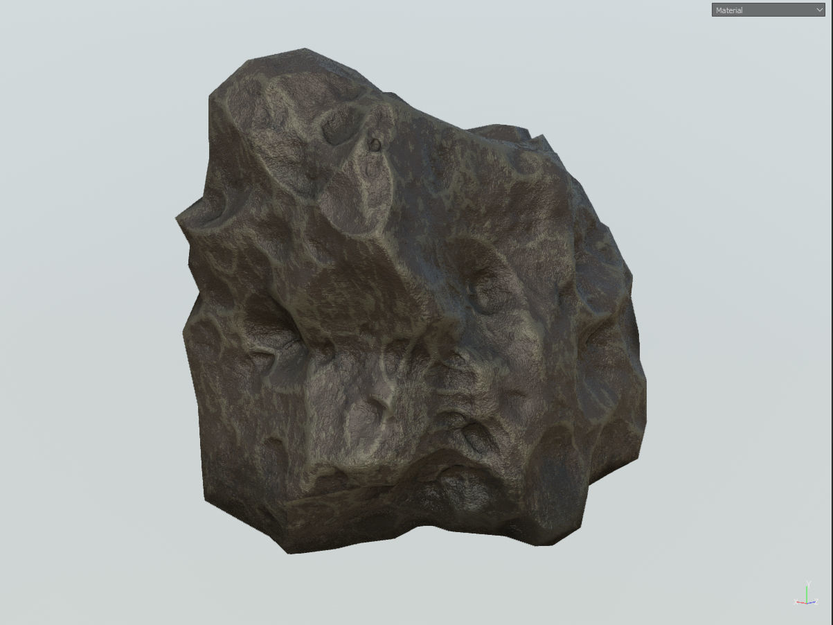 Low poly mexteor rock with holes in it Low-poly 3D model_11