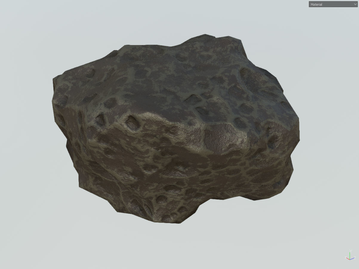 Low poly mexteor rock with holes in it Low-poly 3D model_36