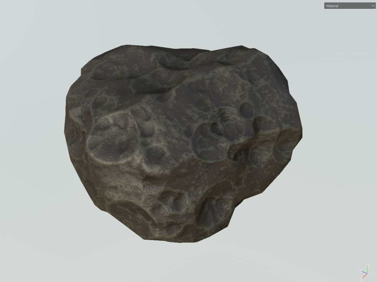 Low poly mexteor rock with holes in it Low-poly 3D model_19