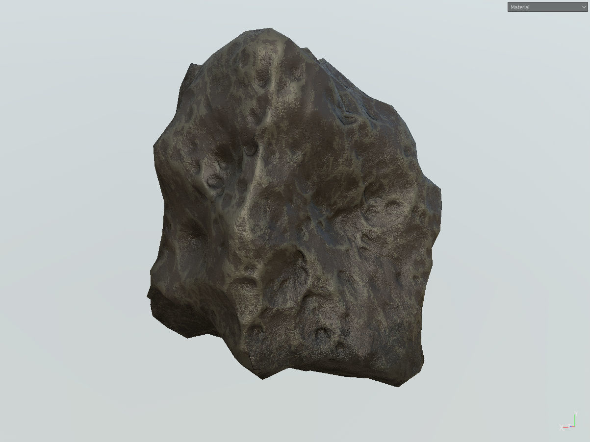 Low poly mexteor rock with holes in it Low-poly 3D model_15