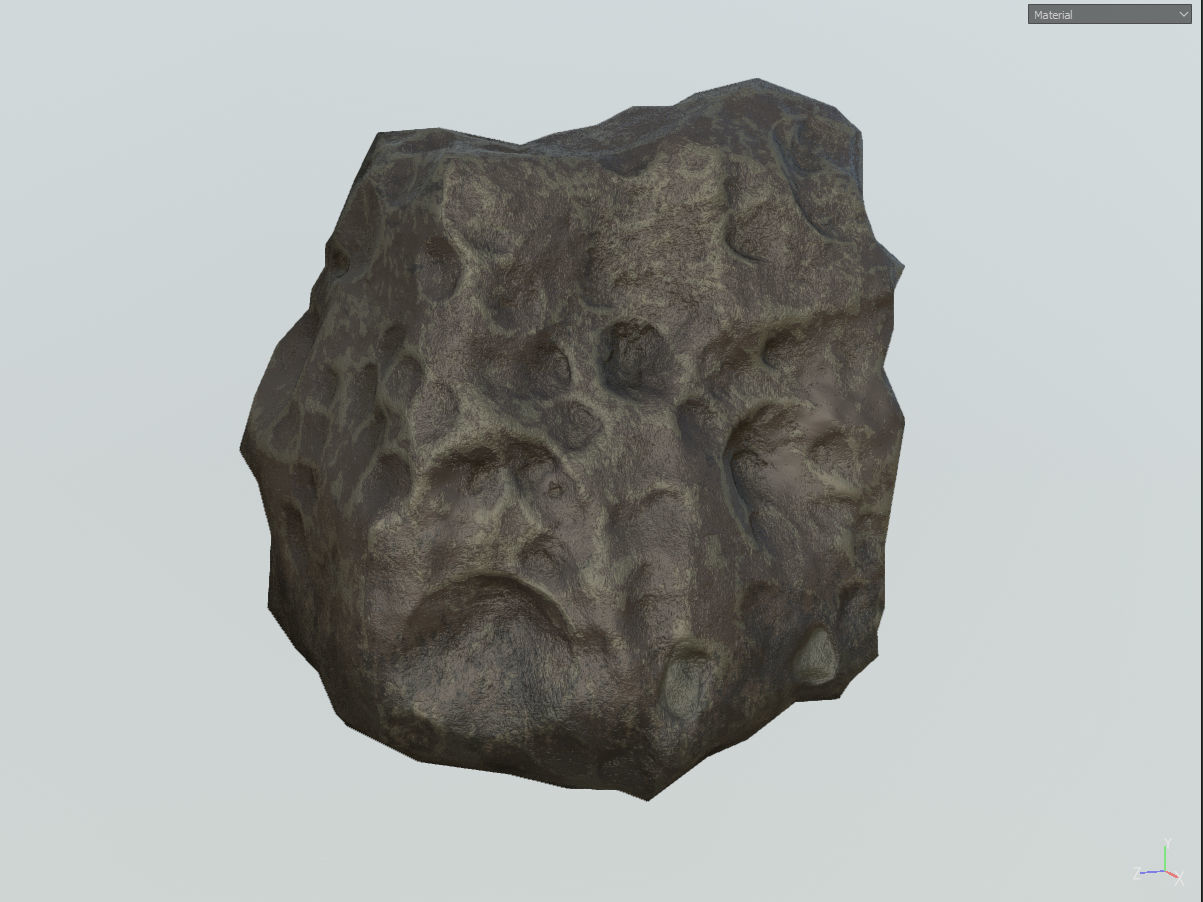 Low poly mexteor rock with holes in it Low-poly 3D model_10