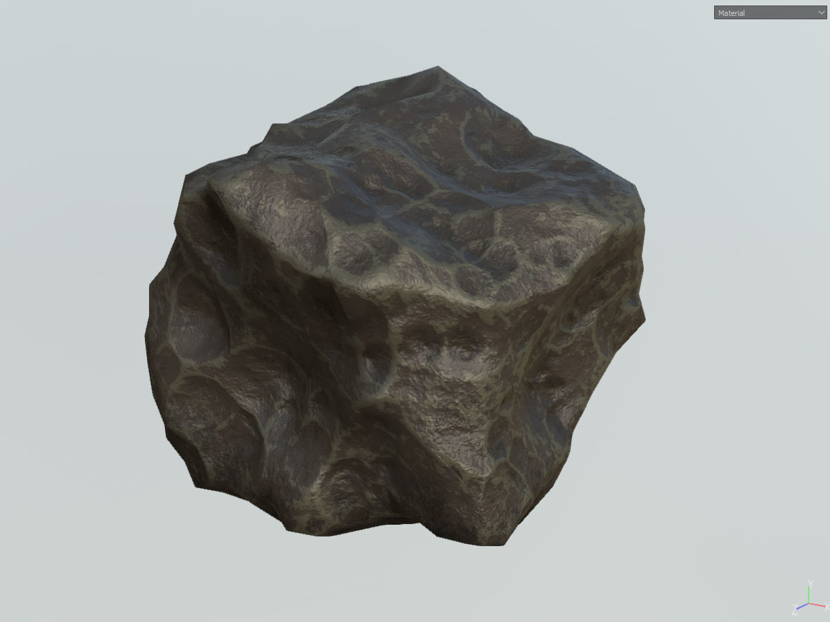 Low poly mexteor rock with holes in it Low-poly 3D model_22