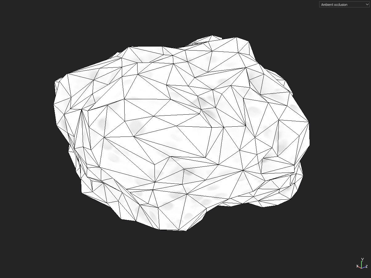 Low poly mexteor rock with holes in it Low-poly 3D model_37