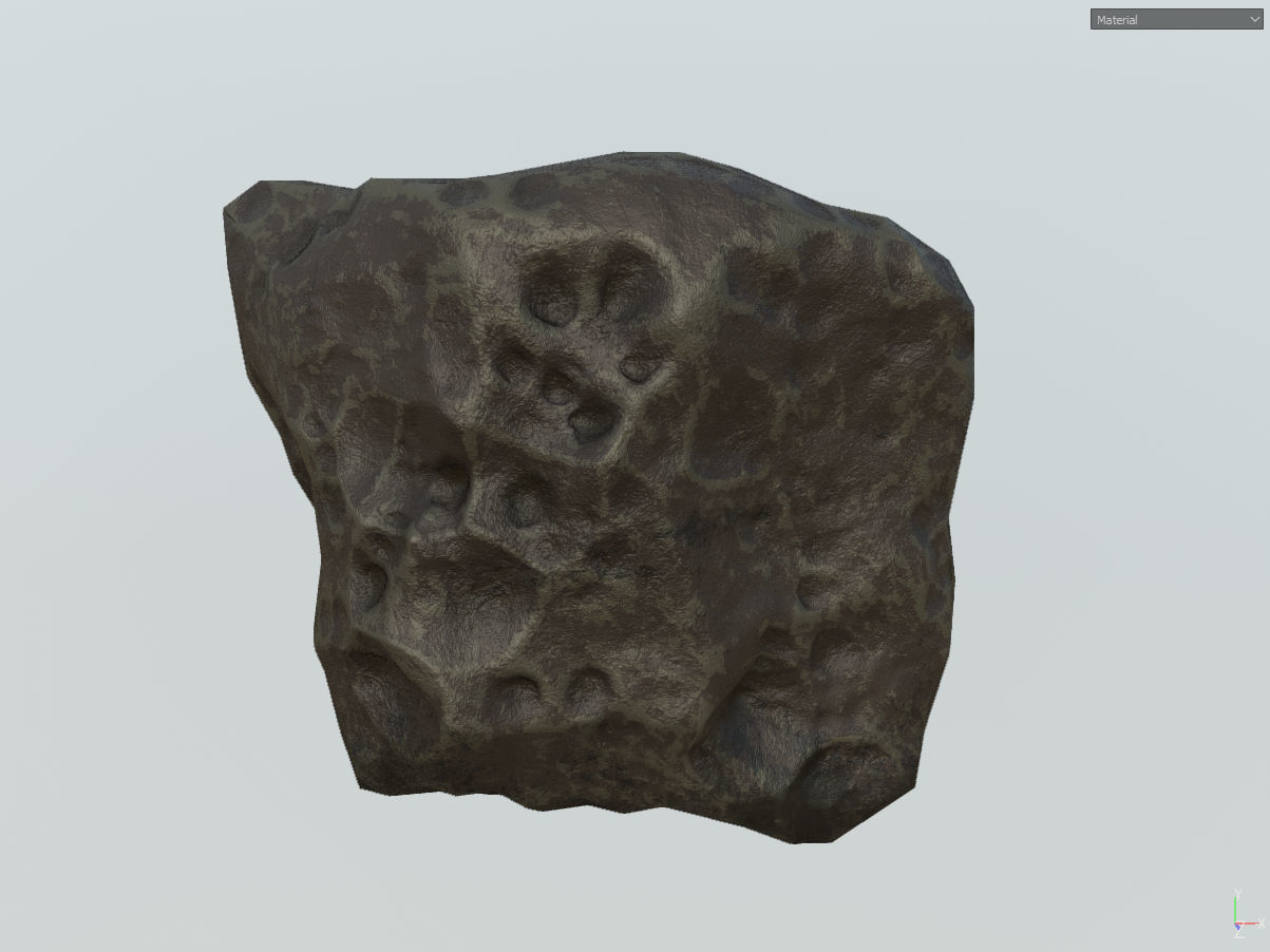 Low poly mexteor rock with holes in it Low-poly 3D model_30