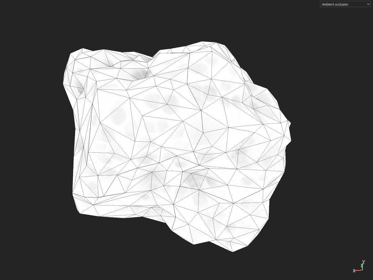 Low poly mexteor rock with holes in it Low-poly 3D model_5