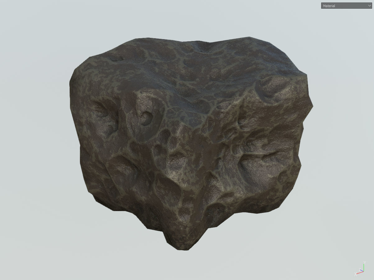 Low poly mexteor rock with holes in it Low-poly 3D model_31