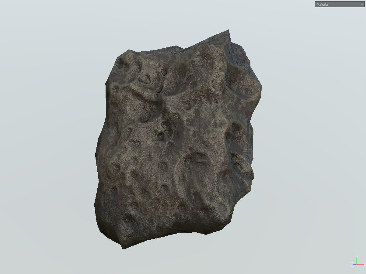 Low poly mexteor rock with holes in it Low-poly 3D model_14