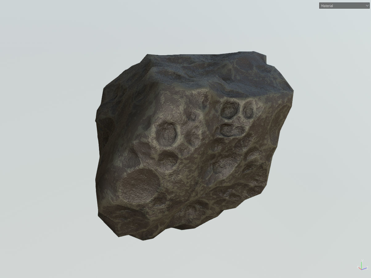 Low poly mexteor rock with holes in it Low-poly 3D model_20
