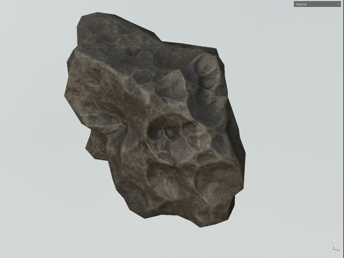 Low poly mexteor rock with holes in it Low-poly 3D model_12
