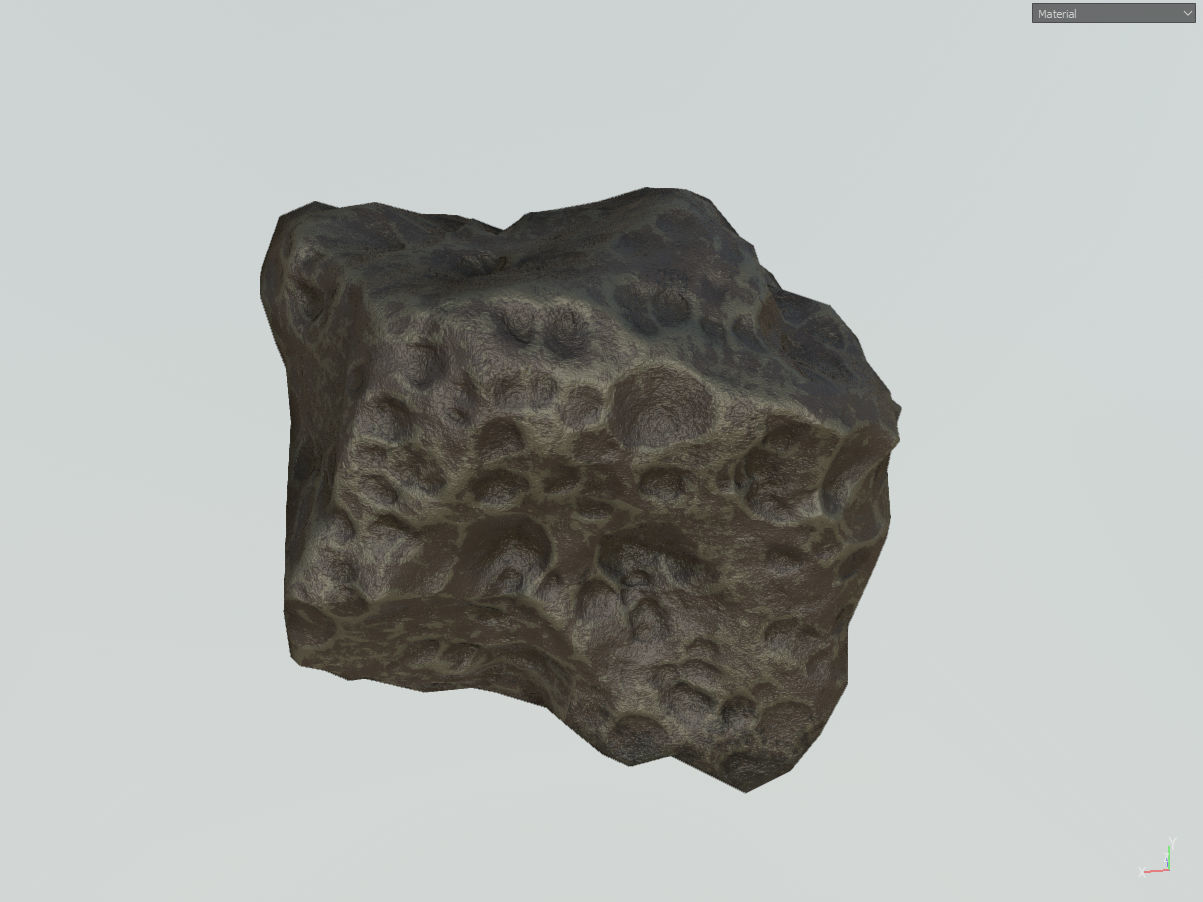 Low poly mexteor rock with holes in it Low-poly 3D model_4