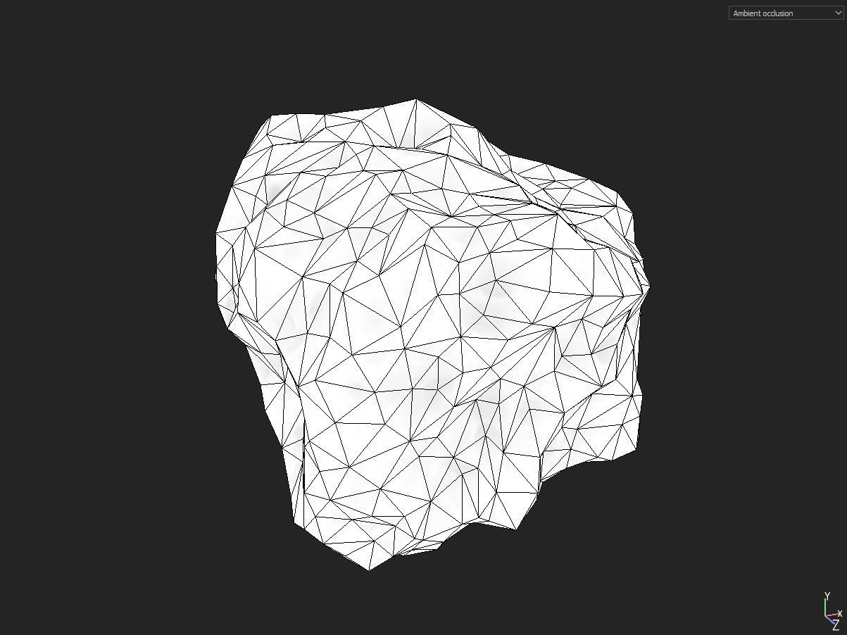 Low poly mexteor rock with holes in it Low-poly 3D model_25