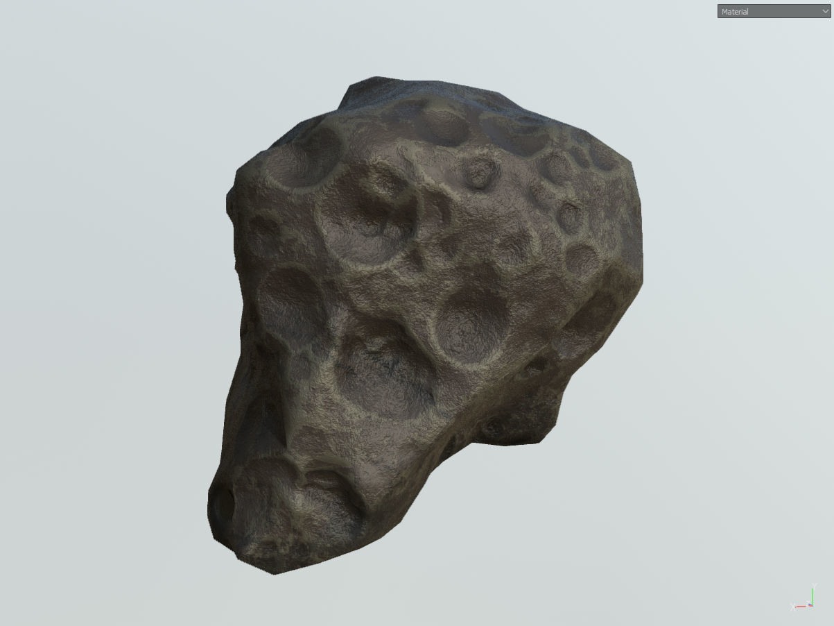 Low poly mexteor rock with holes in it Low-poly 3D model_39