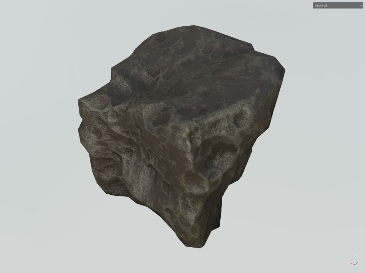 Low poly mexteor rock with holes in it Low-poly 3D model_32
