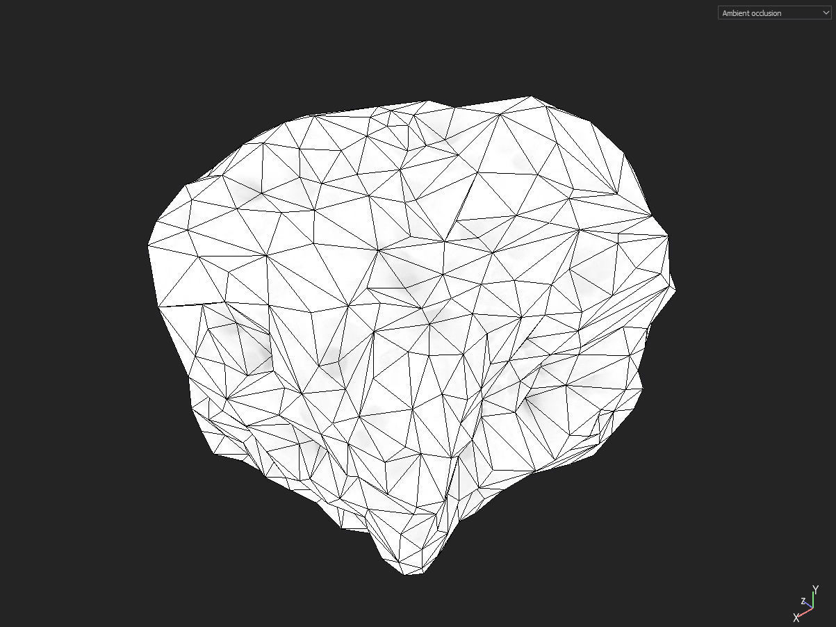 Low poly mexteor rock with holes in it Low-poly 3D model_33