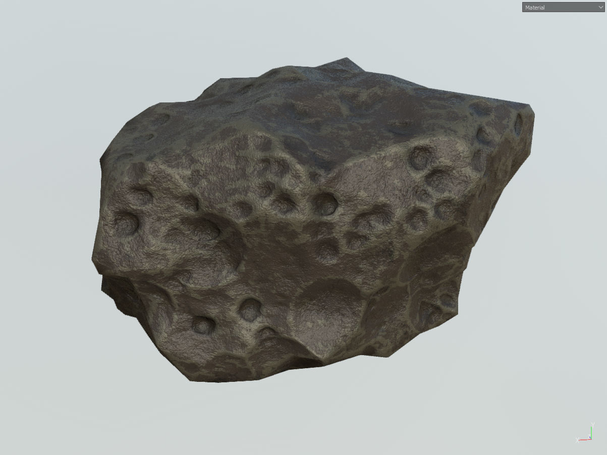 Low poly mexteor rock with holes in it Low-poly 3D model_35