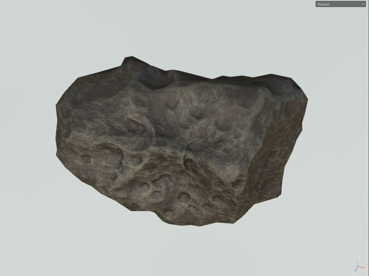 Low poly mexteor rock with holes in it Low-poly 3D model_26