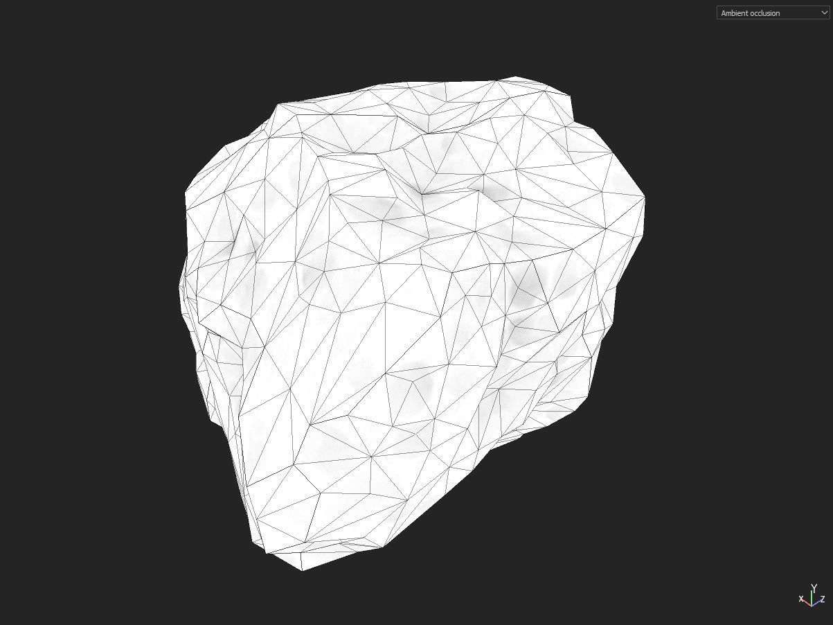 Low poly mexteor rock with holes in it Low-poly 3D model_21