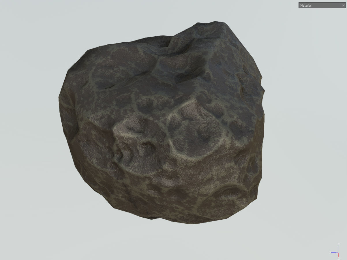 Low poly mexteor rock with holes in it Low-poly 3D model_18