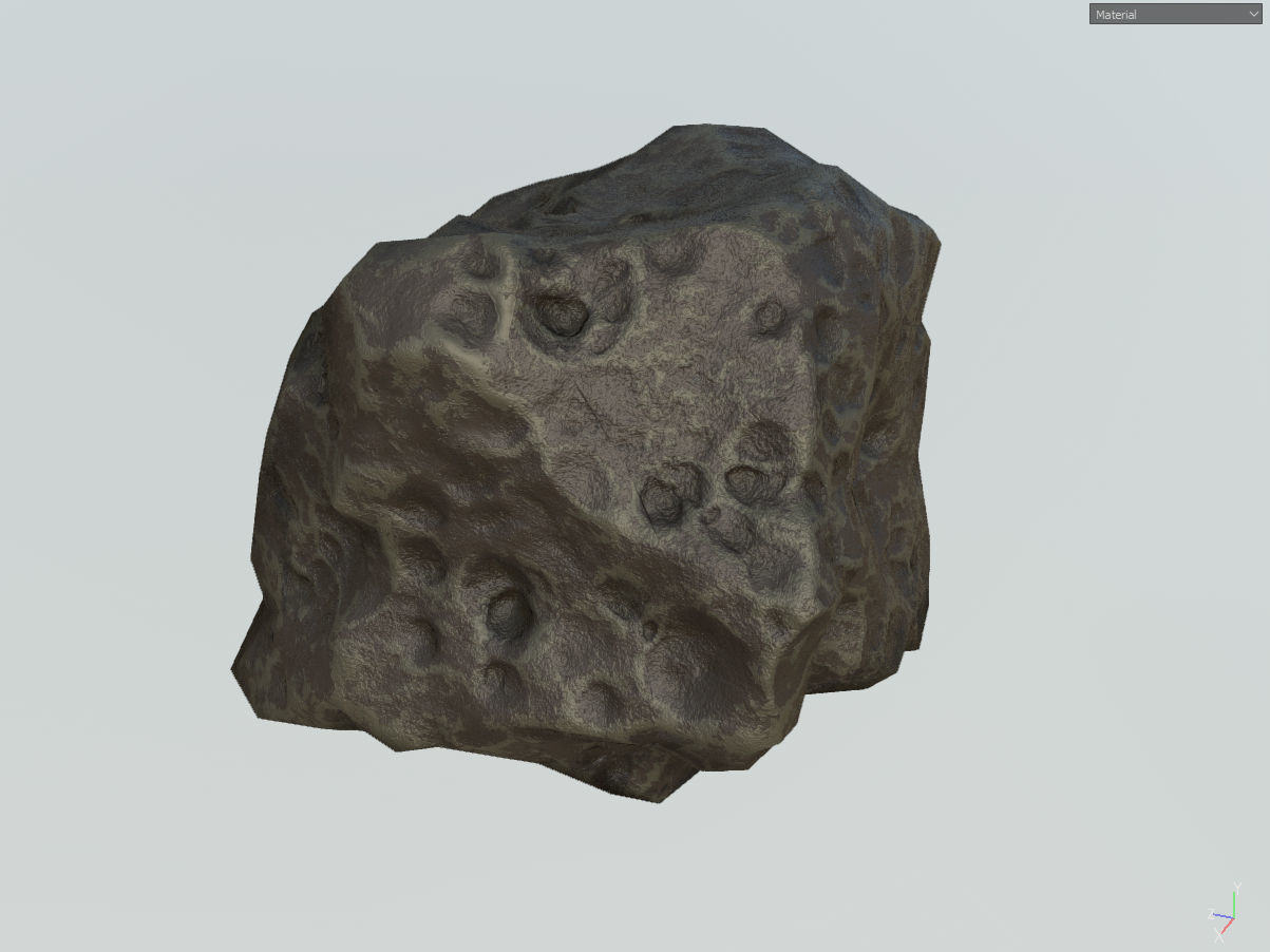Low poly mexteor rock with holes in it Low-poly 3D model_3