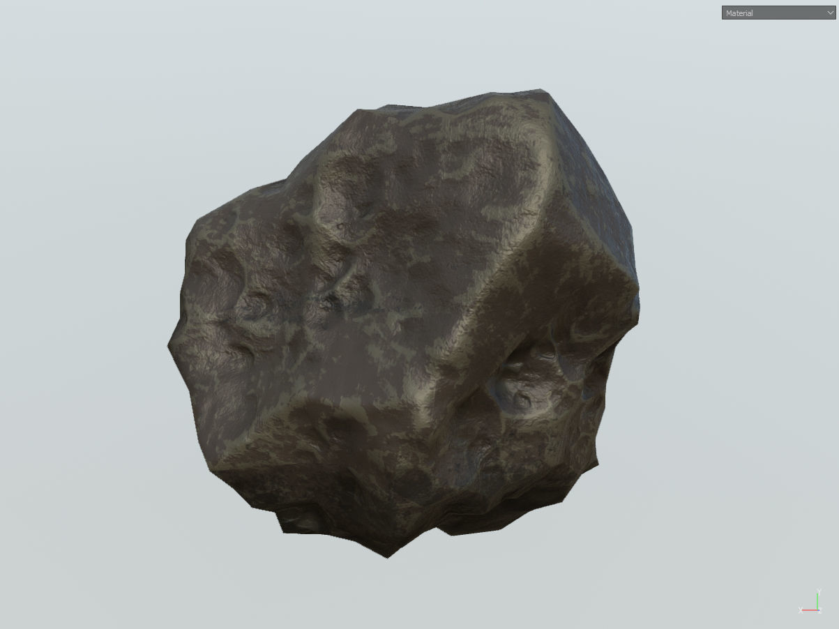 Low poly mexteor rock with holes in it Low-poly 3D model_23