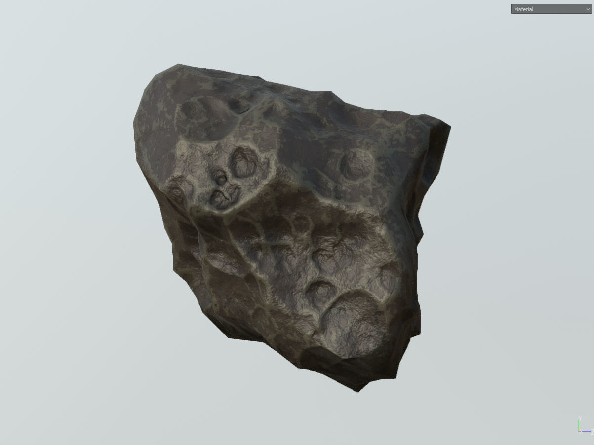 Low poly mexteor rock with holes in it Low-poly 3D model_24