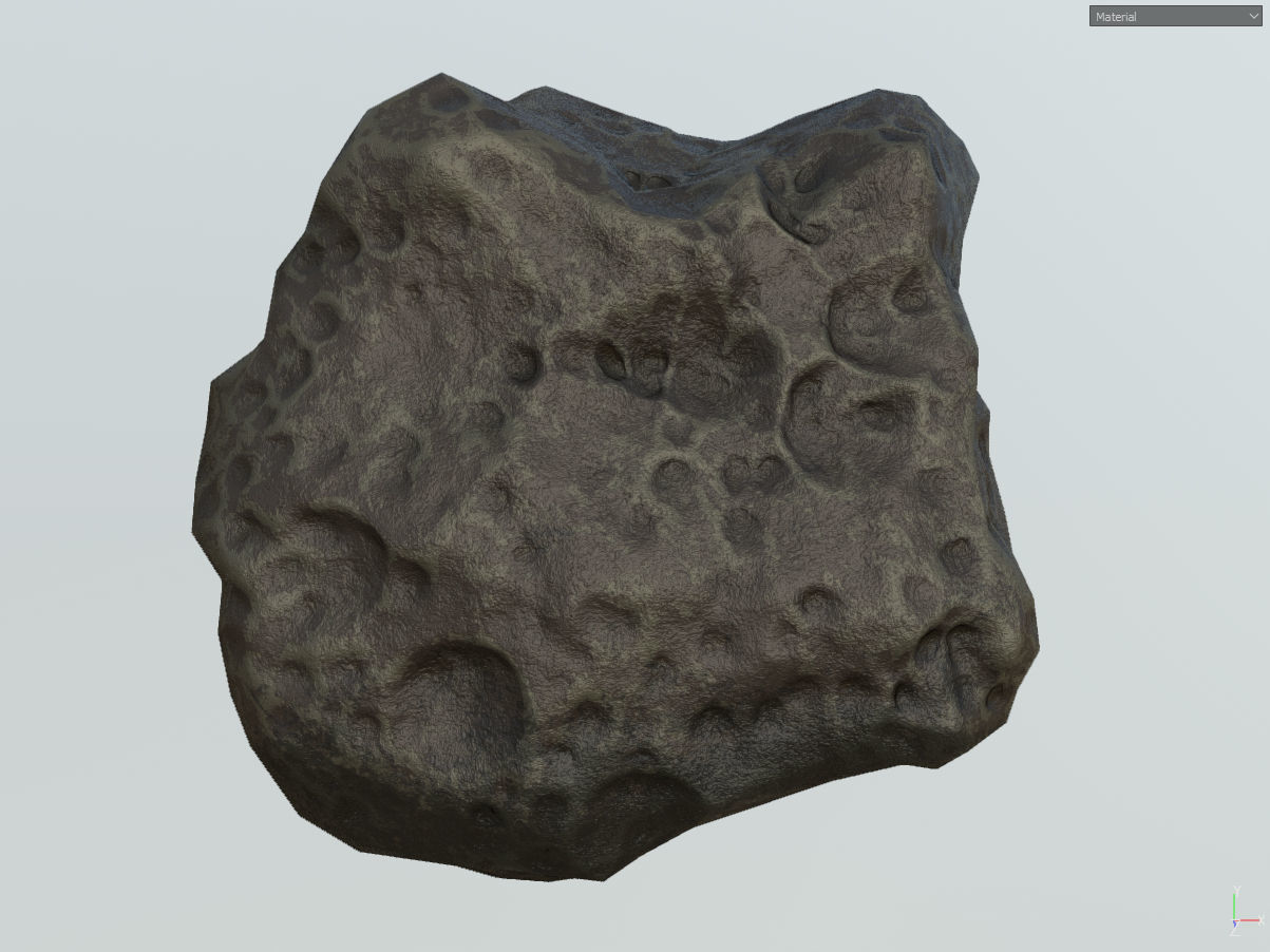 Low poly mexteor rock with holes in it Low-poly 3D model_6