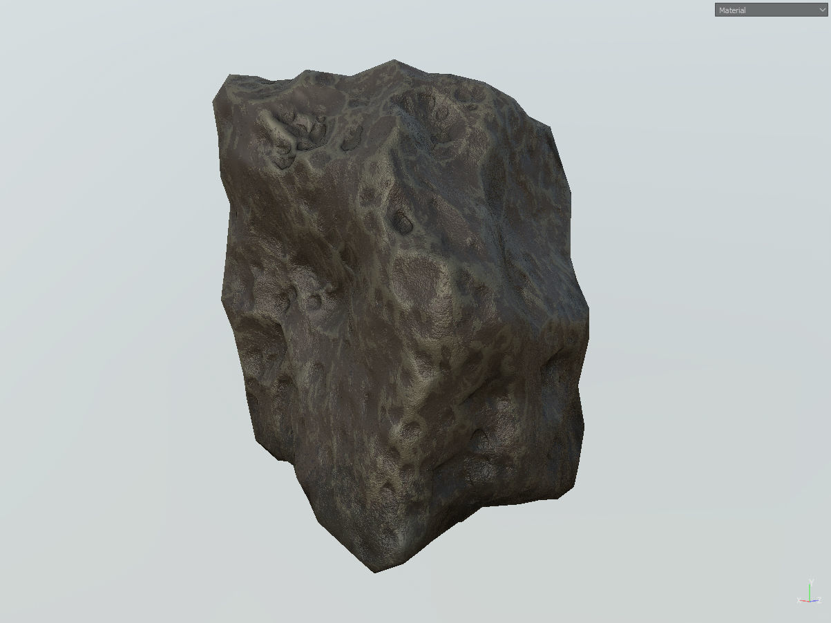 Low poly mexteor rock with holes in it Low-poly 3D model_16