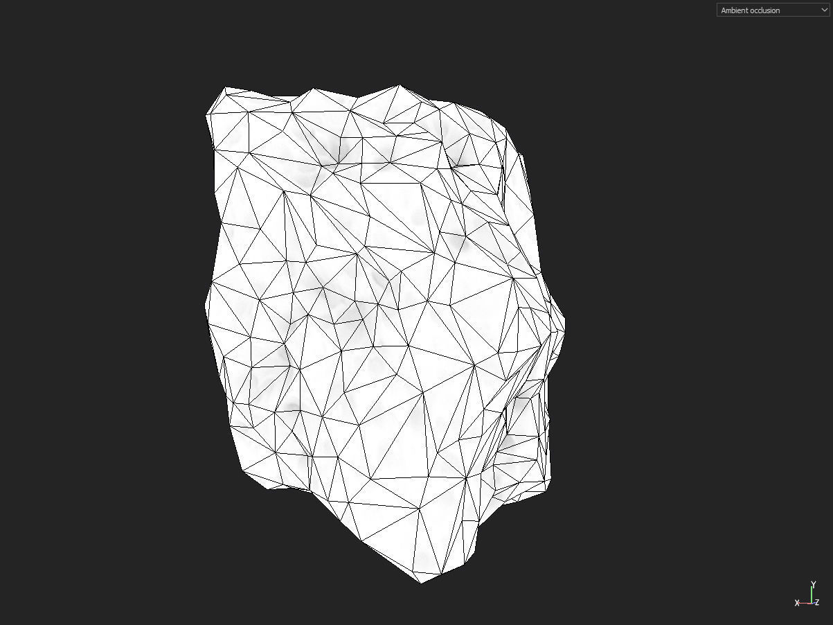 Low poly mexteor rock with holes in it Low-poly 3D model_17