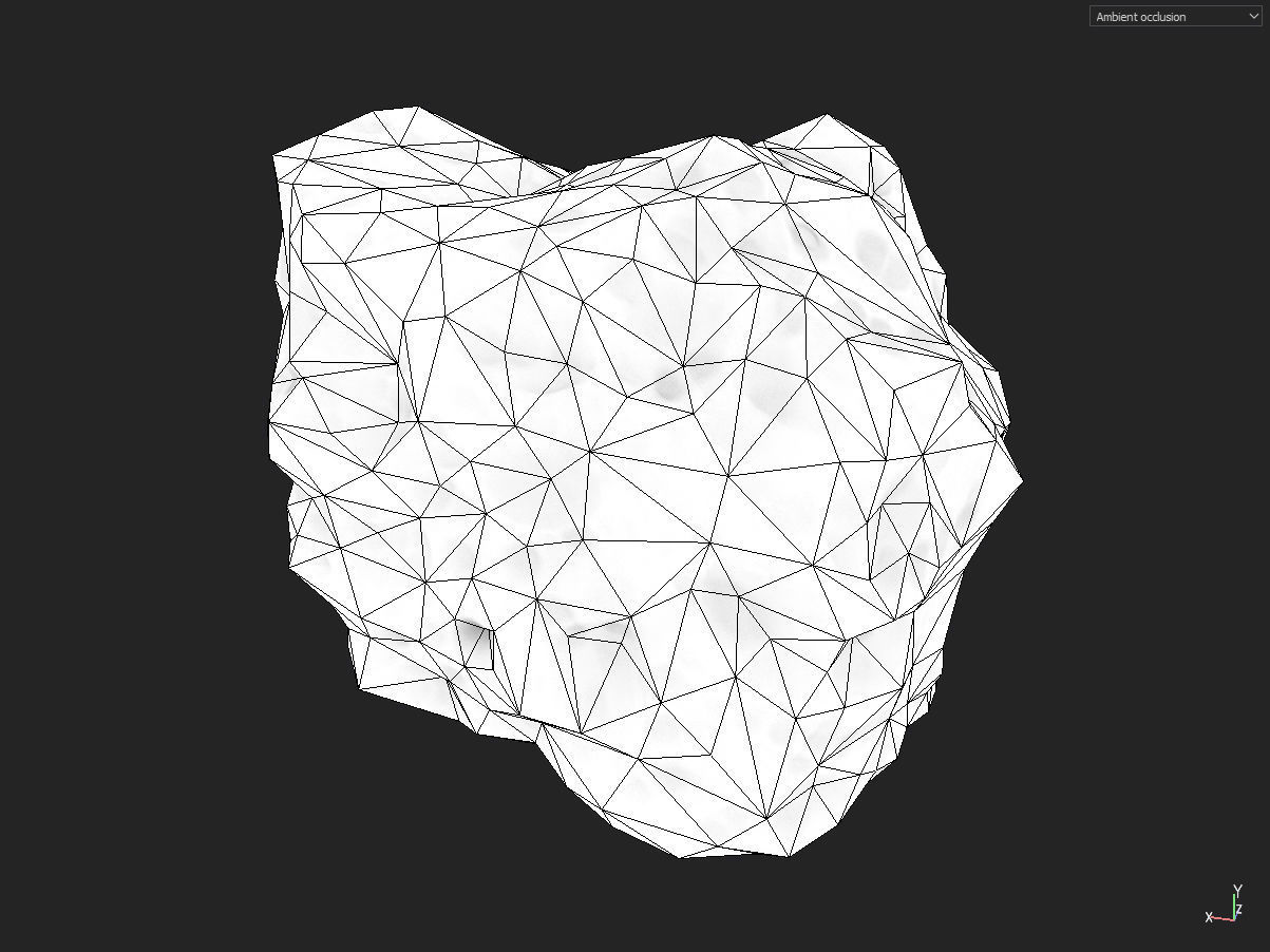 Low poly mexteor rock with holes in it Low-poly 3D model_9