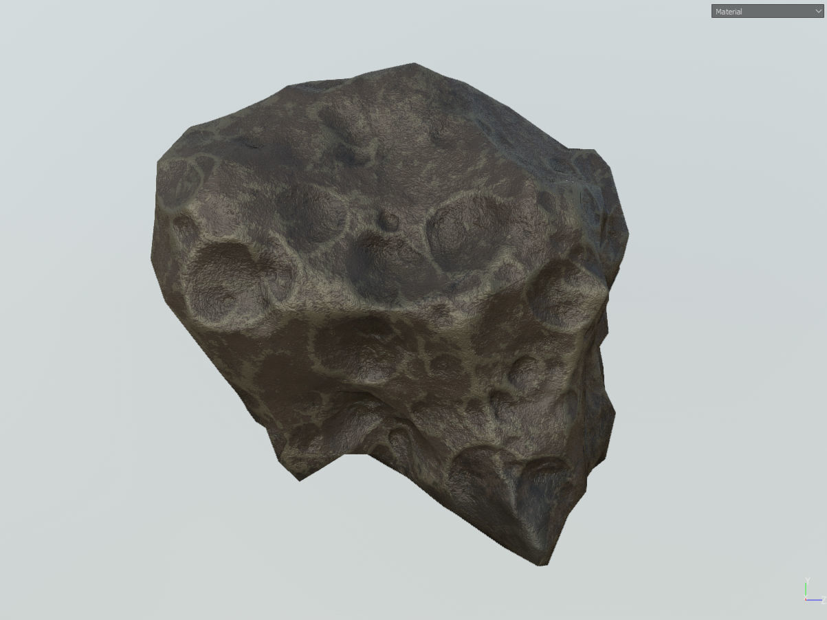 Low poly mexteor rock with holes in it Low-poly 3D model_40