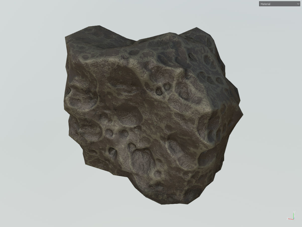 Low poly mexteor rock with holes in it Low-poly 3D model_8