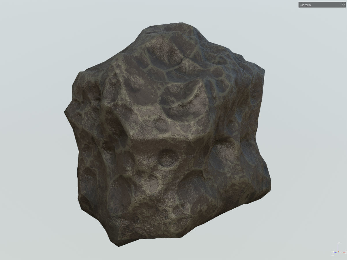 Low poly mexteor rock with holes in it Low-poly 3D model_38