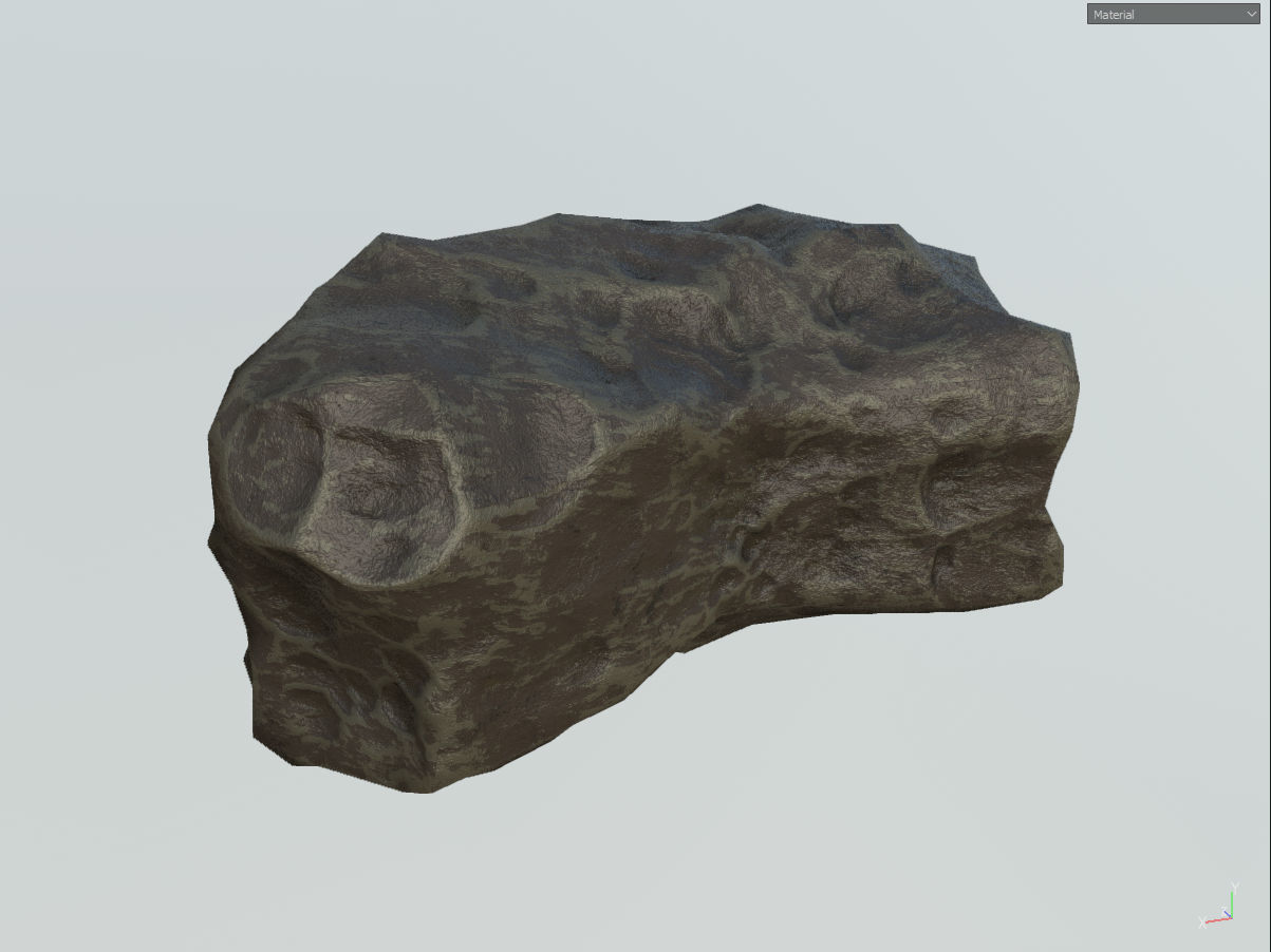 Low poly mexteor rock with holes in it Low-poly 3D model_27