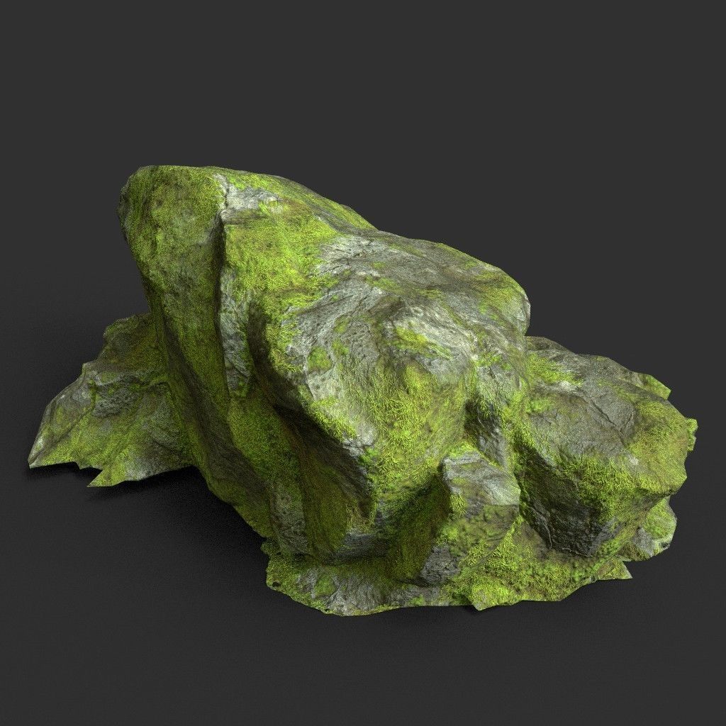 Low poly Medium Size Jungle Rock Low-poly 3D model_36
