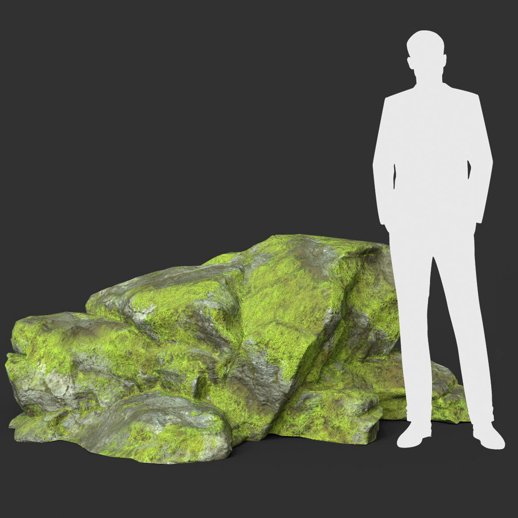 Low poly Medium Size Jungle Rock Low-poly 3D model_34