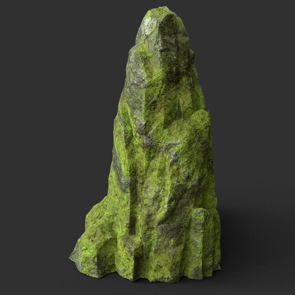 Low poly Medium Size Jungle Rock Low-poly 3D model_20