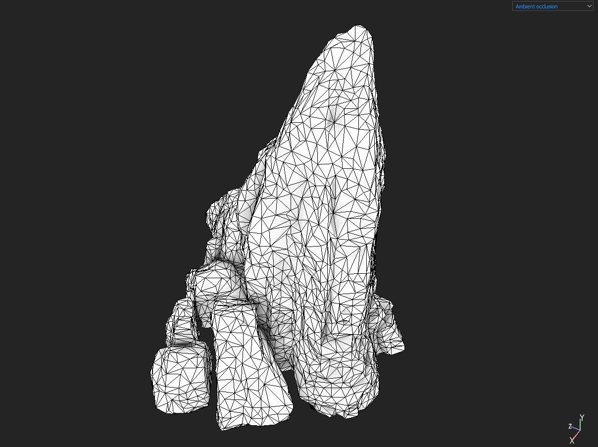 Low poly Medium Size Jungle Rock Low-poly 3D model_5