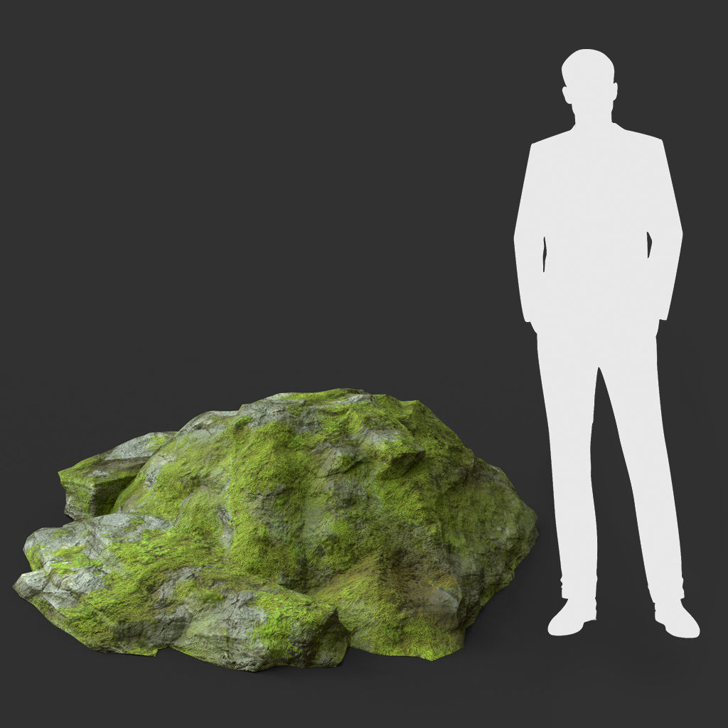 Low poly Medium Size Jungle Rock Low-poly 3D model_22