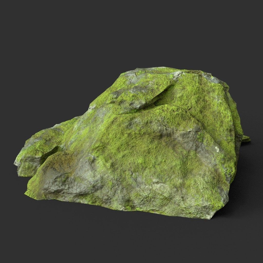 Low poly Medium Size Jungle Rock Low-poly 3D model_23